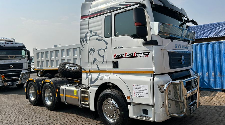 Freight Trans Logistics Sitrak G7 truck tractor coupled to a tipper trailer