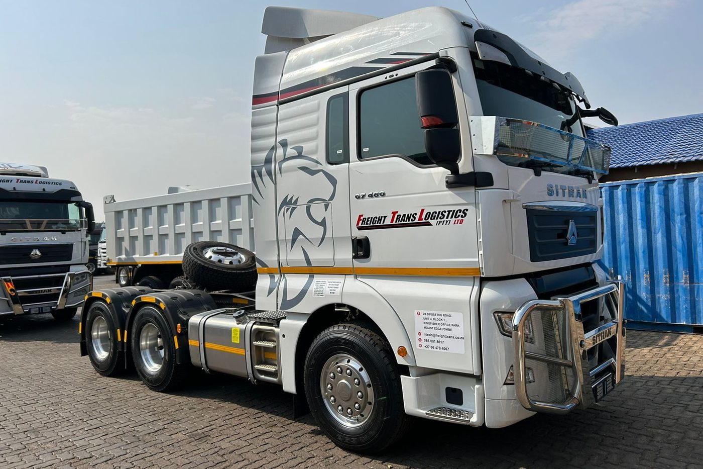 Freight Trans Logistics Sitrak G7 truck tractor coupled to a tipper trailer